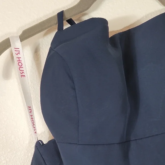 NWT JJs House Formal Gown Size 8/10 Backless Navy Blue Lace Up Event Special - Picture 2 of 11